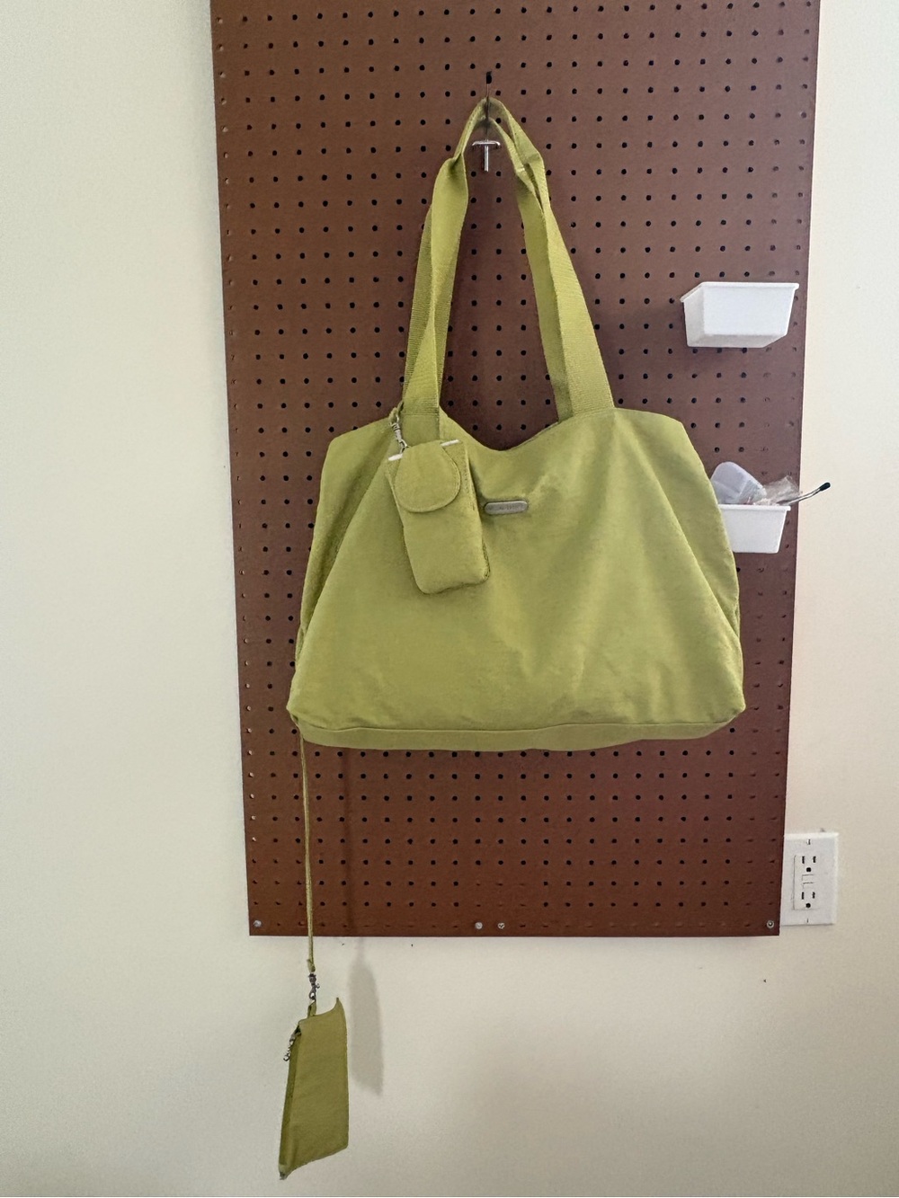 Chico's Traveler Lime Green Nylon Weekender Multi Compartment Carry On Bag